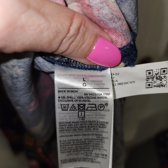 Old Navy Floral Maxi Dress - Navy and Pink, SIZE LARGE - Picture 5 of 5